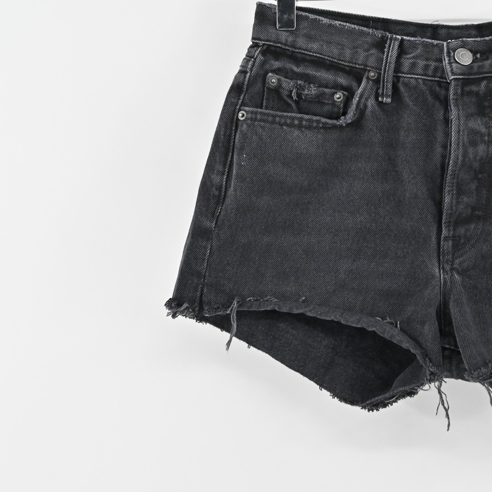 GRLFRND Womens Karolina Blackhearts Denim‎ Shorts Size 27 Cutoff High Rise Jean - Picture 10 of 14